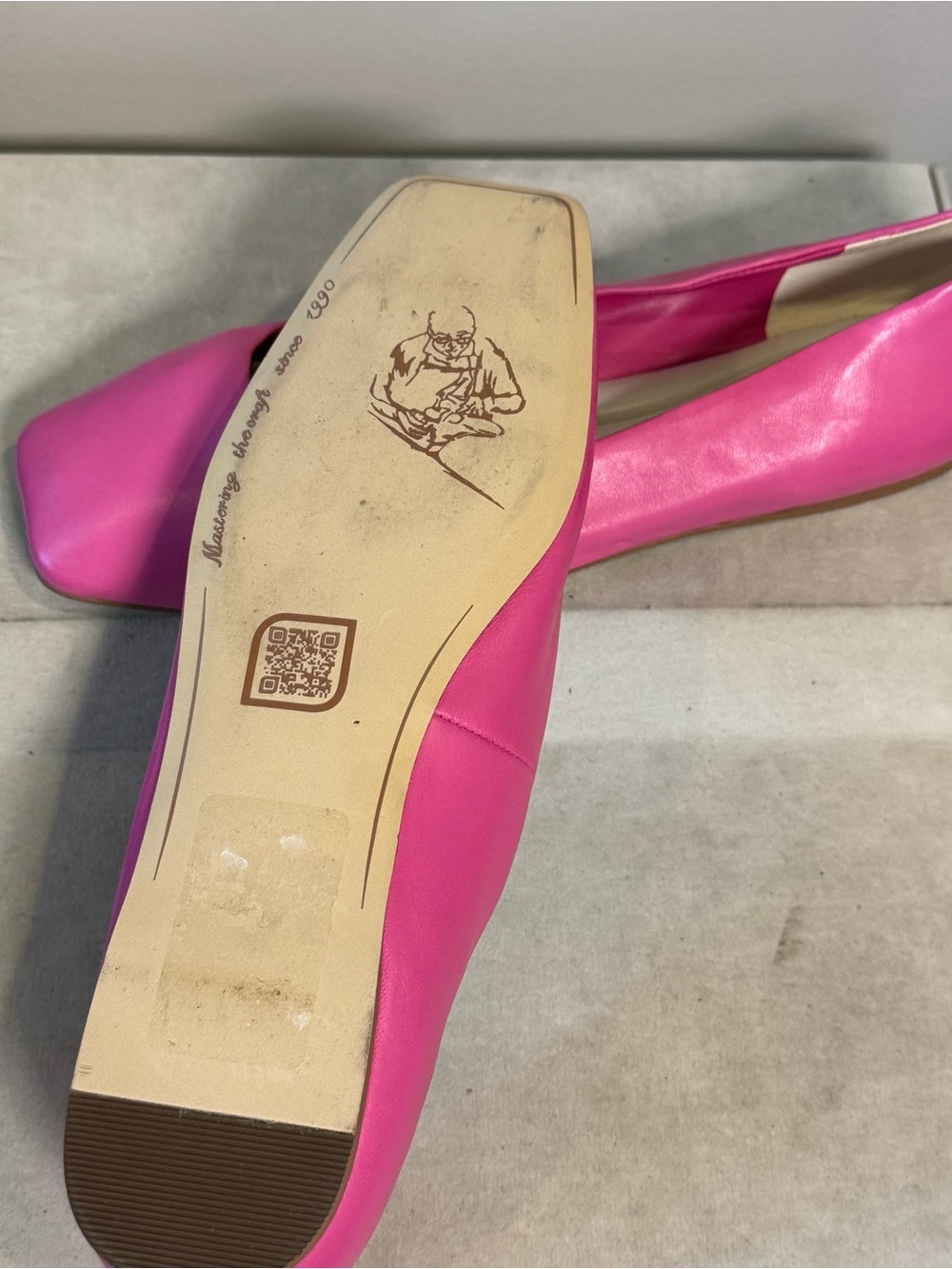 Franco Sarto Women’s Pink Leather Square-Toe Ballet Flats, NWOT, size 7.5 - Picture 6 of 7